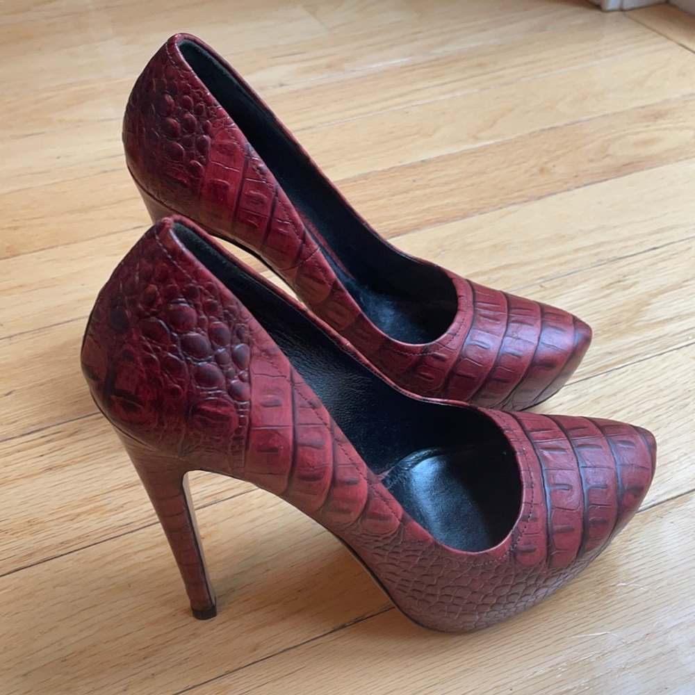 Prada burgundy crocodile
